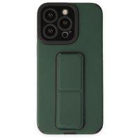 Newface iPhone 13 Pro Kılıf Mega Standlı Silikon - Yeşil