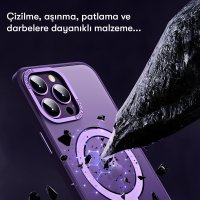 Newface iPhone 13 Pro Kılıf Mudo Mat Magneticsafe Kapak - Şeffaf