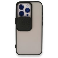 Newface iPhone 13 Pro Kılıf Palm Buzlu Kamera Sürgülü Silikon - Siyah