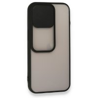 Newface iPhone 13 Pro Kılıf Palm Buzlu Kamera Sürgülü Silikon - Siyah
