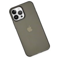 Newface iPhone 13 Pro Kılıf Pc Sert Şeffaf Kapak - Siyah