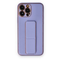 Newface iPhone 13 Pro Max Kılıf Coco Deri Standlı Kapak - Koyu Lila