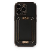 Newface iPhone 13 Pro Max Kılıf Coco Elit Kapak - Siyah