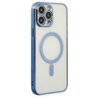 Newface iPhone 13 Pro Max Kılıf Magneticsafe Lazer Silikon - Sierra Blue