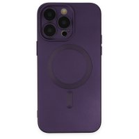 Newface iPhone 13 Pro Max Kılıf Moshi Lens Magneticsafe Silikon - Mor