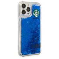 Newface iPhone 13 Pro Max Kılıf Starbuck Sulu Silikon - Mavi