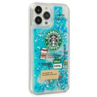 Newface iPhone 13 Pro Max Kılıf Starbuck Sulu Silikon - Turkuaz