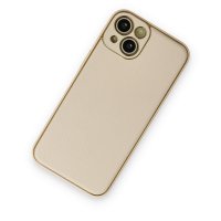 Newface iPhone 14 Kılıf Coco Deri Silikon Kapak - Gold