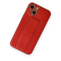 Newface iPhone 14 Kılıf Coco Deri Standlı Kapak - Kırmızı