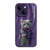 Newface iPhone 14 Kılıf Crew Desenli Kapak - Kedi