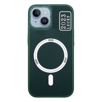 HDD iPhone 14 Kılıf HBC-157 Granada Magneticsafe Kapak - Koyu Yeşil