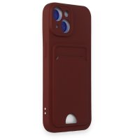 Newface iPhone 14 Kılıf Kelvin Kartvizitli Silikon - Bordo