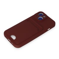 Newface iPhone 14 Kılıf Kelvin Kartvizitli Silikon - Bordo