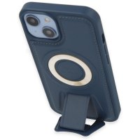 Newface iPhone 14 Kılıf Merkür Magneticsafe Standlı Kapak - Lacivert