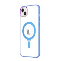 Newface iPhone 14 Kılıf Mudo Magneticsafe Standlı Kapak - Sierra Blue