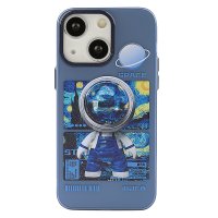 Newface iPhone 14 Kılıf Prada Desenli Kapak - Prada Mavi - 1