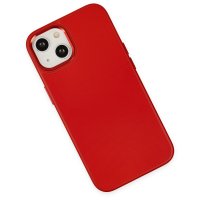 Newface iPhone 14 Plus Kılıf Asya Deri Silikon - Kırmızı
