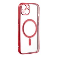 Newface iPhone 14 Plus Kılıf Magneticsafe Lazer Silikon - Kırmızı