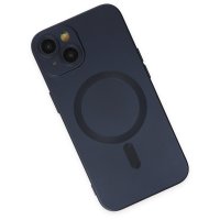 Newface iPhone 14 Plus Kılıf Moshi Lens Magneticsafe Silikon - Lacivert