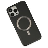 Newface iPhone 14 Pro Kılıf Coco Deri Magneticsafe Silikon - Siyah