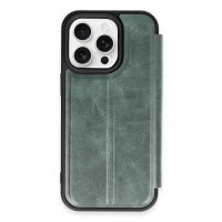 Newface iPhone 14 Pro Kılıf Flip Cover - Koyu Yeşil