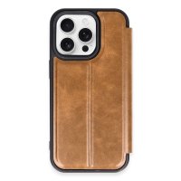 Newface iPhone 14 Pro Kılıf Flip Cover - Taba