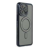 Newface iPhone 14 Pro Kılıf Joke Simli Magneticsafe Kılıf - Lacivert