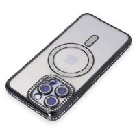 Newface iPhone 14 Pro Kılıf Joke Simli Magneticsafe Kılıf - Siyah
