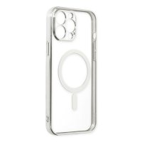 Newface iPhone 14 Pro Kılıf Magneticsafe Lazer Silikon - Gümüş