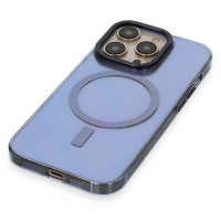 Newface iPhone 14 Pro Max Kılıf Anka PC Magneticsafe Sert Metal Kapak - Sierra Blue