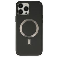 Newface iPhone 14 Pro Max Kılıf Coco Deri Magneticsafe Silikon - Siyah