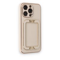 Newface iPhone 14 Pro Max Kılıf Coco Elit Kapak - Gold