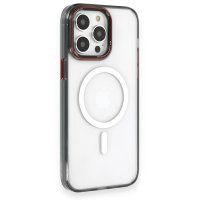 Newface iPhone 14 Pro Max Kılıf Dinamik Magneticsafe Silikon - Siyah