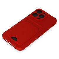 Newface iPhone 14 Pro Max Kılıf Kelvin Kartvizitli Silikon - Kırmızı