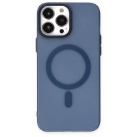 Newface iPhone 14 Pro Max Kılıf Lodos Magneticsafe Mat Kapak - Mavi