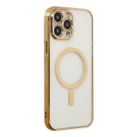 Newface iPhone 14 Pro Max Kılıf Magneticsafe Lazer Silikon - Gold