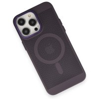 Newface iPhone 14 Pro Max Kılıf Plüton Magneticsafe Kapak - Derin Mor