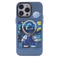 Newface iPhone 14 Pro Max Kılıf Prada Desenli Kapak - Prada Mavi - 1