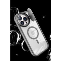 Newface iPhone 14 Pro Max Kılıf Teleskop Lens Magsafe Silikon Kapak - Derin Mor