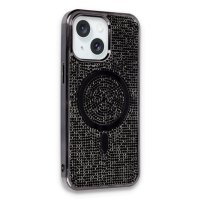 Newface iPhone 15 Kılıf Diamond Magsafe Kapak - Siyah