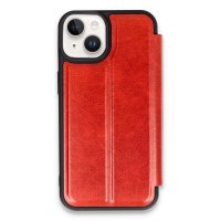 Newface iPhone 15 Kılıf Flip Cover - Kırmızı