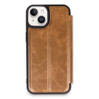 Newface iPhone 15 Kılıf Flip Cover - Taba