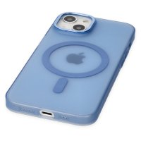 Newface iPhone 15 Kılıf Lodos Magneticsafe Mat Kapak - Sierra Blue