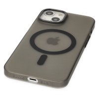 Newface iPhone 15 Kılıf Lodos Magneticsafe Mat Kapak - Siyah