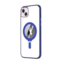 Newface iPhone 15 Kılıf Mudo Magneticsafe Standlı Kapak - Lacivert