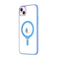 Newface iPhone 15 Kılıf Mudo Magneticsafe Standlı Kapak - Sierra Blue