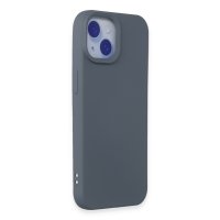 Newface iPhone 15 Plus Kılıf Nano içi Kadife Silikon - Gri