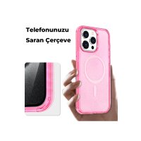 Newface iPhone 15 Pro Kılıf Glow Magsafe Kapak - Pembe