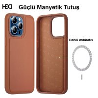 HDD iPhone 15 Pro Kılıf HD Deri Luxury Magnet Kartvizitli Kapak - Derin Mor