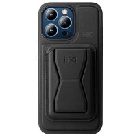 HDD iPhone 15 Pro Kılıf HD Deri Luxury Magnet Kartvizitli Kapak - Siyah